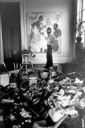 Photo provided by Sarah Benham – George Dureau, the artist in repose, in his Esplanade Avenue residence and studio in 1977