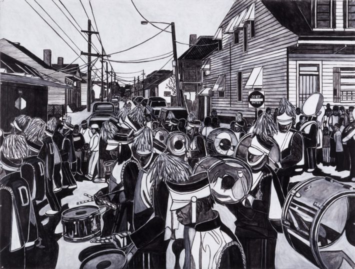 Martin Luther King Day Parade by Willie Birch.