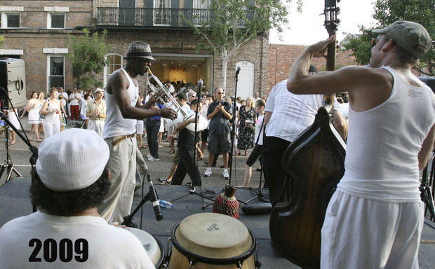 The Latin band Otra plays for the crowd at White Linen Night in New Orleans, La., Saturday, August 1, 2009.