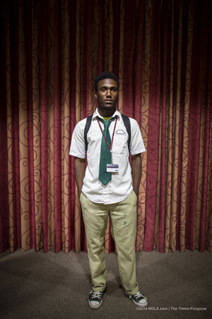 Leonard Galmon, a NOCCA and Cohen College Prep senior who grew up around the C.J. Peete housing projects, will be going to Yale next year. He was photographed at a reception at the end-of-year art show at NOCCA on Thursday, May 8, 2014. (Photo by Chris Granger, Nola.com | The Times-Picayune)