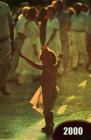 STAFF PHOTO BY JENNIFER ZDON Emma Carlson, 4, dances around in a mist provided by a Smoothie King tent on Julia St. during White Linen Night Saturday, August 5, 2000 at the Arts District. Carlson was with her parents who were taking advantage of the evening where the galleries in the district are open for everyone to wander through. Doug MacCash, NOLA.com | The Times-Picayune 