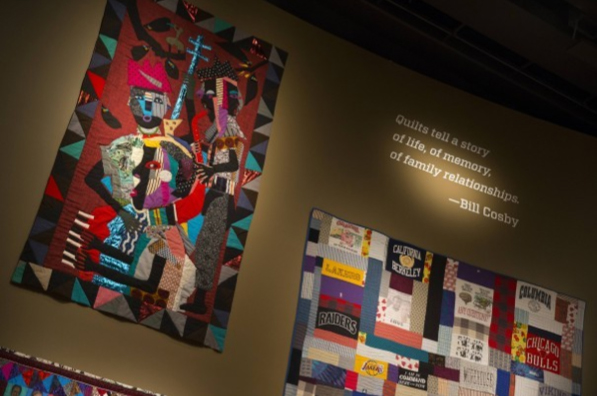 The Smithsonian’s National Museum of African Art is showcasing selected pieces. Nov. 6, 2014 Quilts from the Bill and Camille Cosby Collection hang at the Smithsonian’s National Museum of African Art in Washington. Evan Vucci/Associated Press 