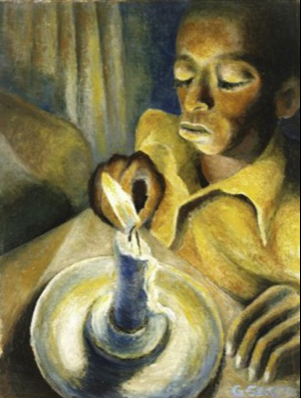 The Smithsonian’s National Museum of African Art is showcasing selected pieces. This undated image provided by the Smithsonian’s National Museum of African Art and part of its collection, shows an oil on canvas by Gerard Sekoto, entitled “Boy and the Candle” (1943). Smithsonian’s National Museum of African Art via Associated Press 