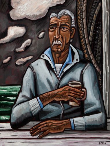 David Bates | The Fisherman, 2013 | Oil on panel 48 x 36 inches