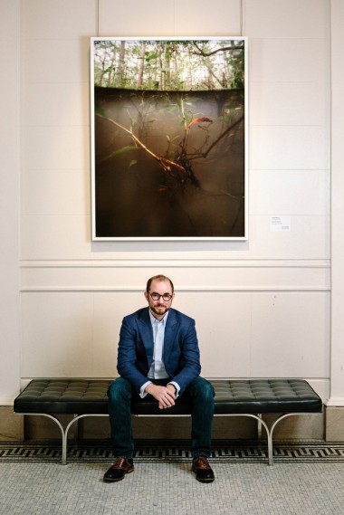 Russel Lord, a curator at the New Orleans Museum of Art, below Isabelle Hayeur’s “Jean Lafitte 02.” William Widmer for The New York Times