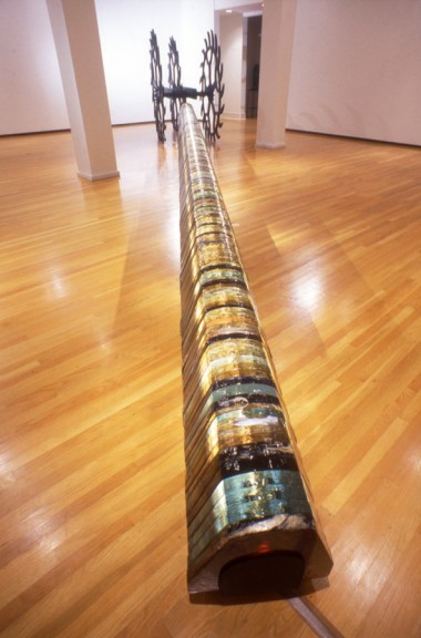 Gene Koss, Coulee Song. 1997-1998, glass and steel. 84 x 50 x 475 inches.