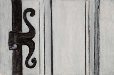Willie Birch: Door Hinge, 2015. Charcoal and acrylic on paper, 12 x 18 inches.