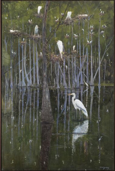 Simon Gunning, The Saline in Lavender and Green. Image courtesy of Ogden Museum of Southern Art. Photograph: Will Crocker