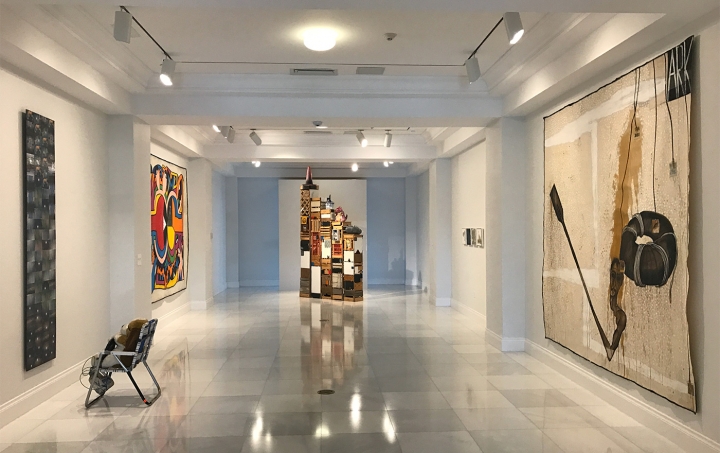 Installation view of Luis Cruz Azaceta: Dictators, Terrorism, War and Exiles at the American Museum of the Cuban Diaspora