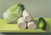 Still life with Chinese Cabbage and Daikon Radishes