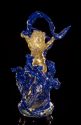 Gilded Putti in Cobal Blue Leaves